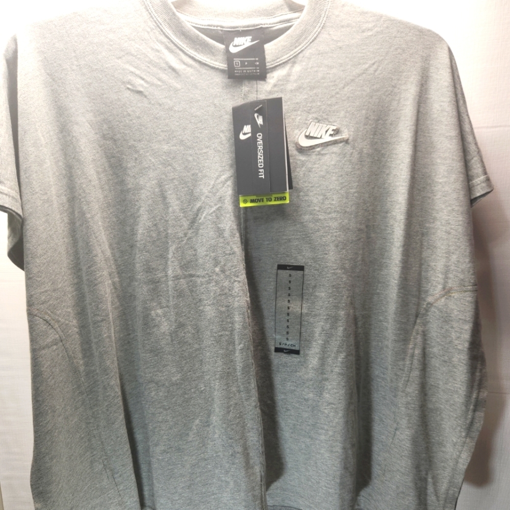 NWT Nike Sportswear Sz S Gray Oversized Tricou T-Shirt Top CZ8355-063 T19